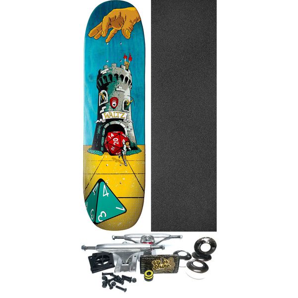 Waltz The Freestyle Company Tower Freestyle Blue Stain Skateboard Deck - 7.6" x 28.575" - Complete Skateboard Bundle